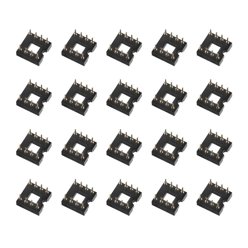 Bridgold 20pcs s 2 Row 8 Flat Pins Full Gold Plated Round Hole Solder Type Sockets Adapter DIP-8 8DIP 8 DIP IC. - Image 2